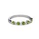 2 - Keva 2.60 mm Peridot 5 Stone Wedding Band 