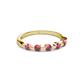 2 - Keva 2.60 mm Rhodolite Garnet 5 Stone Wedding Band 