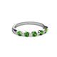 2 - Keva 2.60 mm Green Garnet 5 Stone Wedding Band 