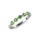 3 - Keva 2.60 mm Green Garnet 5 Stone Wedding Band 