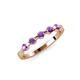 3 - Keva 2.60 mm Amethyst 5 Stone Wedding Band 