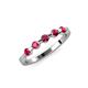 3 - Keva 2.60 mm Ruby 5 Stone Wedding Band 