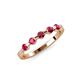 3 - Keva 2.60 mm Ruby 5 Stone Wedding Band 