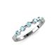 3 - Keva 2.60 mm Aquamarine 5 Stone Wedding Band 