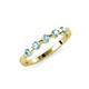 3 - Keva 2.60 mm Aquamarine 5 Stone Wedding Band 