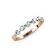 3 - Keva 2.60 mm Aquamarine 5 Stone Wedding Band 