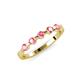 3 - Keva 2.60 mm Pink Tourmaline 5 Stone Wedding Band 