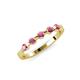 3 - Keva 2.60 mm Rhodolite Garnet 5 Stone Wedding Band 