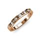 3 - Kathiryn 1.70 mm Smoky Quartz and Diamond 11 Stone Wedding Band 