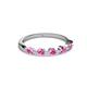 3 - Keva 3.00 mm Pink Sapphire 5 Stone Wedding Band 