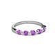 3 - Keva 3.00 mm Amethyst 5 Stone Wedding Band 