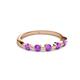 3 - Keva 3.00 mm Amethyst 5 Stone Wedding Band 