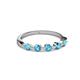 3 - Keva 3.00 mm London Blue Topaz 5 Stone Wedding Band 