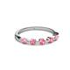 3 - Keva 3.00 mm Pink Tourmaline 5 Stone Wedding Band 