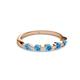 3 - Keva 3.00 mm Blue Topaz 5 Stone Wedding Band 