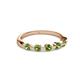 3 - Keva 3.00 mm Peridot 5 Stone Wedding Band 