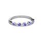 3 - Keva 3.00 mm Tanzanite 5 Stone Wedding Band 