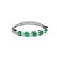 3 - Keva 3.00 mm Emerald 5 Stone Wedding Band 