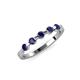 4 - Keva 3.00 mm Blue Sapphire 5 Stone Wedding Band 