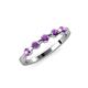 4 - Keva 3.00 mm Amethyst 5 Stone Wedding Band 