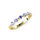4 - Keva 3.00 mm Tanzanite 5 Stone Wedding Band 