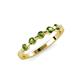 4 - Keva 3.00 mm Peridot 5 Stone Wedding Band 