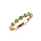 4 - Keva 3.00 mm Peridot 5 Stone Wedding Band 