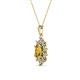 2 - Raizel (7 x 5 mm) Citrine and Diamond Floral Halo Pendant 