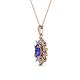 2 - Raizel (7 x 5 mm) Tanzanite and Diamond Floral Halo Pendant 