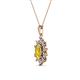 2 - Raizel (7 x 5 mm) Yellow Sapphire and Diamond Floral Halo Pendant 