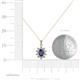 3 - Raizel (7 x 5 mm) Blue Sapphire and Diamond Floral Halo Pendant 