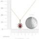 3 - Raizel (7 x 5 mm) Ruby and Diamond Floral Halo Pendant 