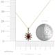 3 - Raizel (7 x 5 mm) Red Garnet and Diamond Floral Halo Pendant 