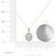 3 - Raizel (7 x 5 mm) White Sapphire and Diamond Floral Halo Pendant 