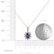 3 - Raizel (7 x 5 mm) Blue Sapphire and Diamond Floral Halo Pendant 
