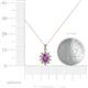3 - Raizel (7 x 5 mm) Amethyst and Diamond Floral Halo Pendant 