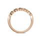 4 - Keva 2.60 mm Smoky Quartz 5 Stone Wedding Band 