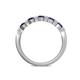 5 - Keva 3.00 mm Blue Sapphire 5 Stone Wedding Band 