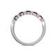 5 - Keva 3.00 mm Red Garnet 5 Stone Wedding Band 