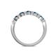5 - Keva 3.00 mm Blue Diamond 5 Stone Wedding Band 