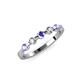 3 - Keva 2.60 mm Tanzanite and Diamond 5 Stone Wedding Band 