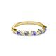 2 - Keva 2.60 mm Tanzanite and Diamond 5 Stone Wedding Band 