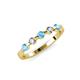 3 - Keva 2.60 mm Blue Topaz and Diamond 5 Stone Wedding Band 