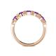 5 - Keva 3.40 mm Amethyst 5 Stone Wedding Band 