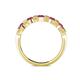 5 - Keva 3.40 mm Rhodolite Garnet 5 Stone Wedding Band 