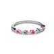 2 - Keva 3.00 mm Pink Sapphire and Diamond 5 Stone Wedding Band 