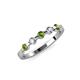3 - Keva 3.00 mm Peridot and Diamond 5 Stone Wedding Band 