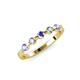 3 - Keva 3.00 mm Tanzanite and Diamond 5 Stone Wedding Band 