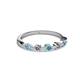 2 - Keva 3.00 mm Aquamarine and Diamond 5 Stone Wedding Band 
