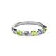 2 - Keva 3.00 mm Peridot and Diamond 5 Stone Wedding Band 